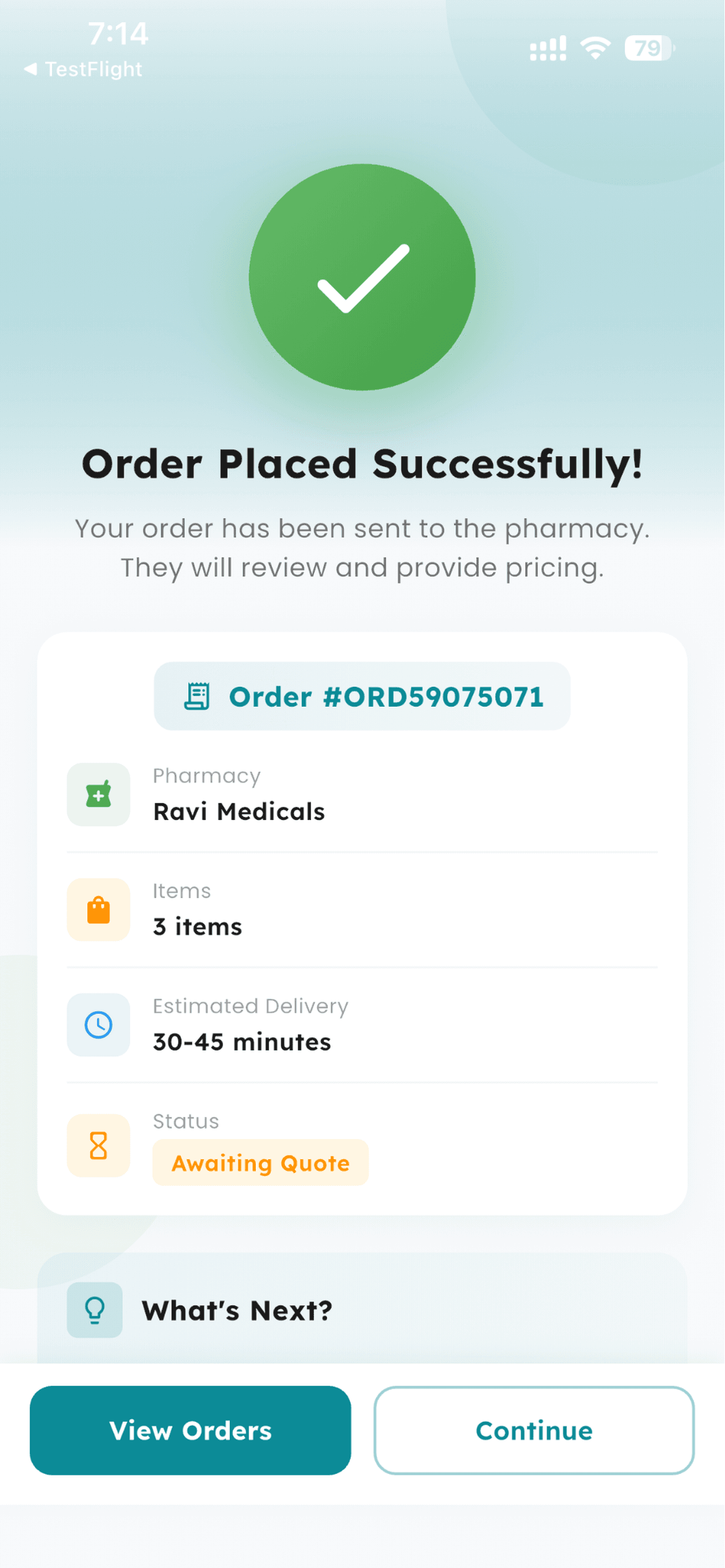 Rapid Order Confirmation