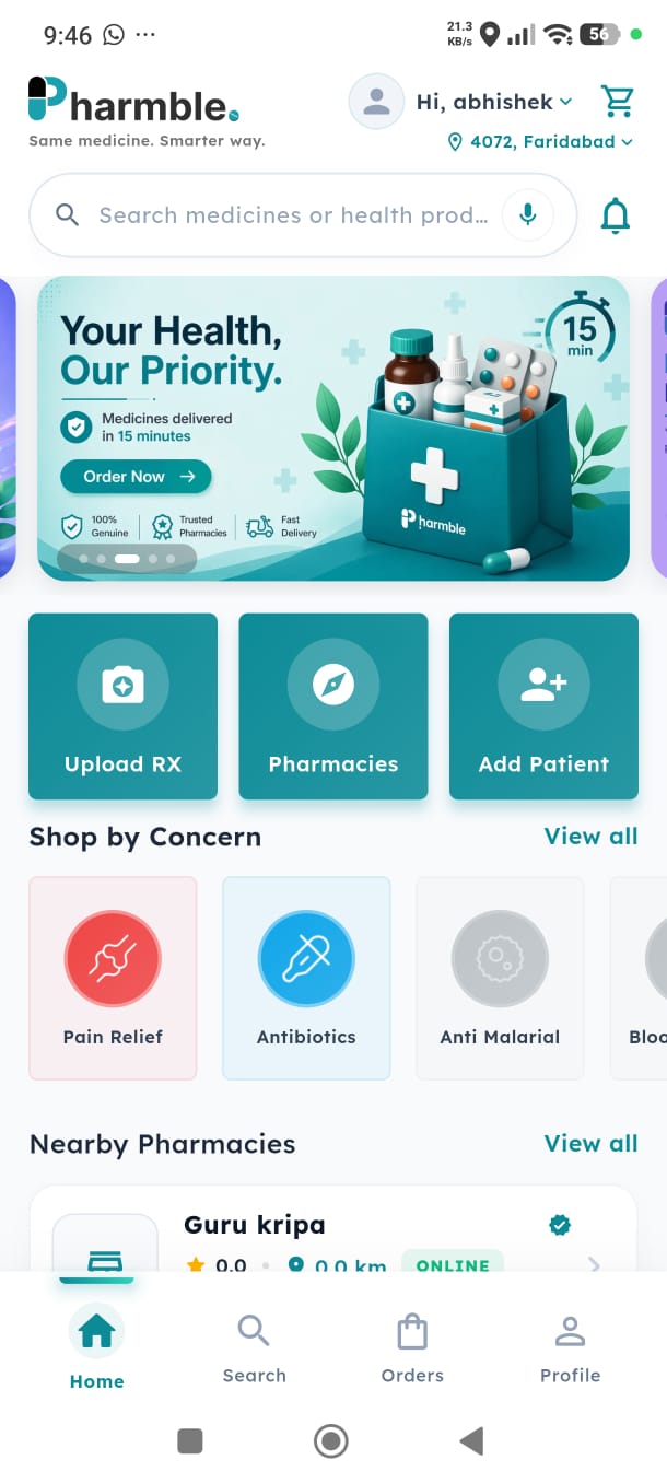 Pharmble medicine delivery app